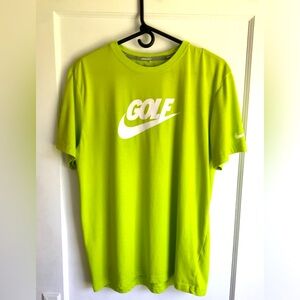 NIKE GOLF Performance Dri-Fit Neon Green T-Shirt Mens Size Large